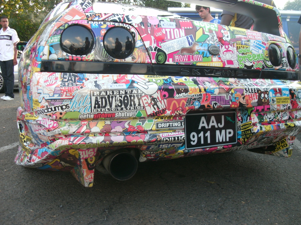 Sticker Bombed R33 Nissan Skyline GT-R